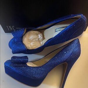 Sz9 INC International Concepts Royal Blue Embellished Platform Stilleto heels